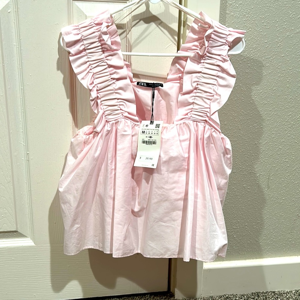 Zara light pink tank, size M, with tags